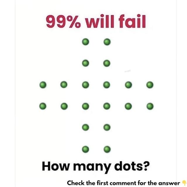 99% of people won’t get this right! How many dots do you see in this mind-boggling visual puzzle? Look closely!