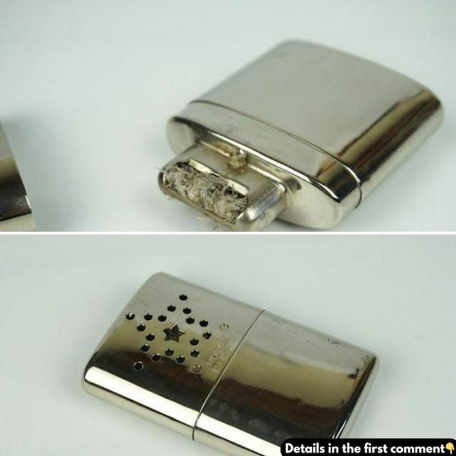 A vintage hand warmer with a damaged internal element, still showcasing its classic, sleek design